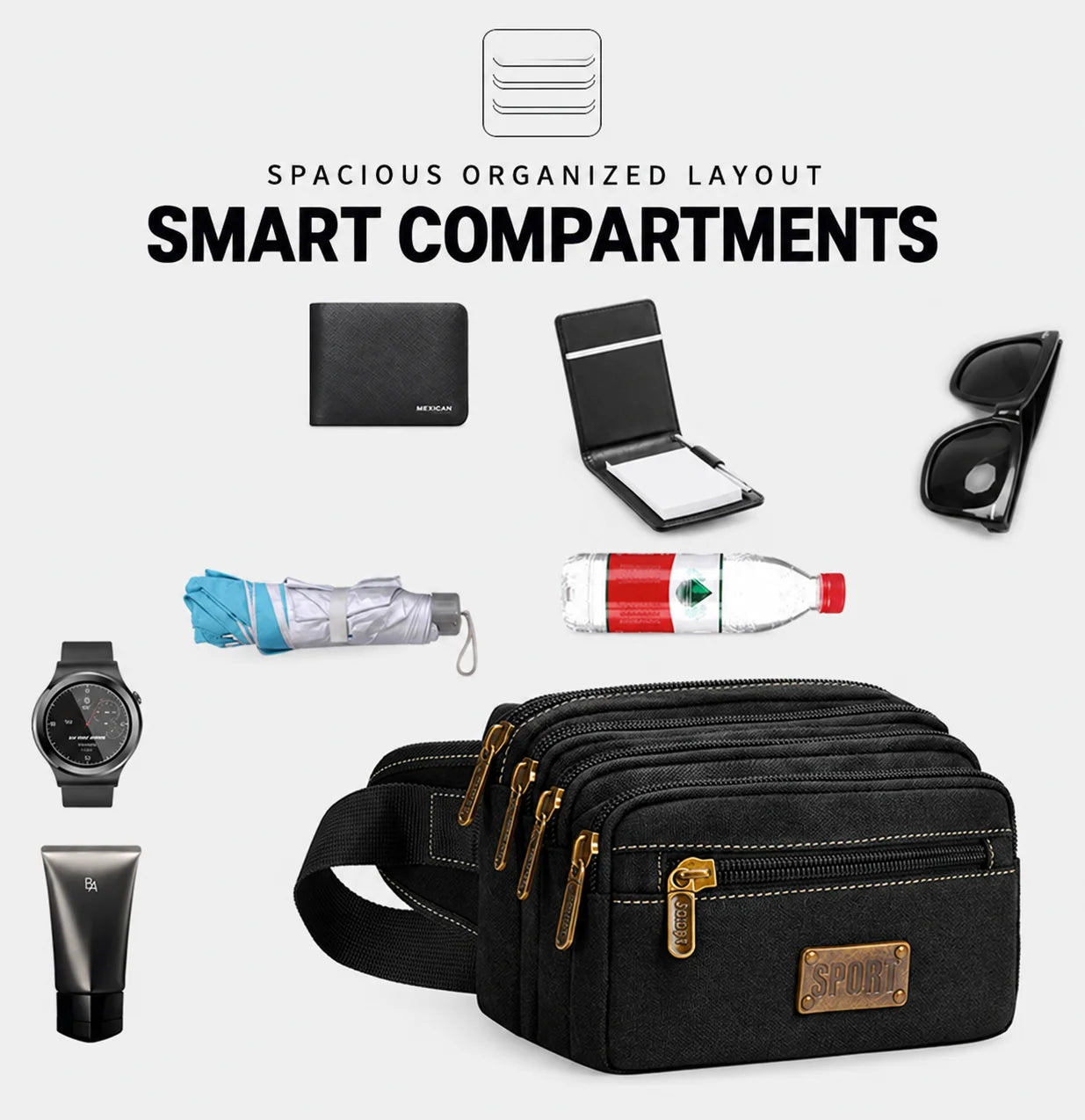 Canvas Waist Pack — Adjustable Outdoor Storage
