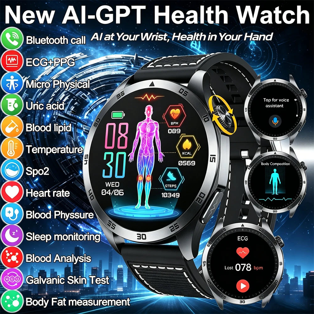 Marsyu Health Smart Watch — ECG & Blood Oxygen Monitoring, Bluetooth Call