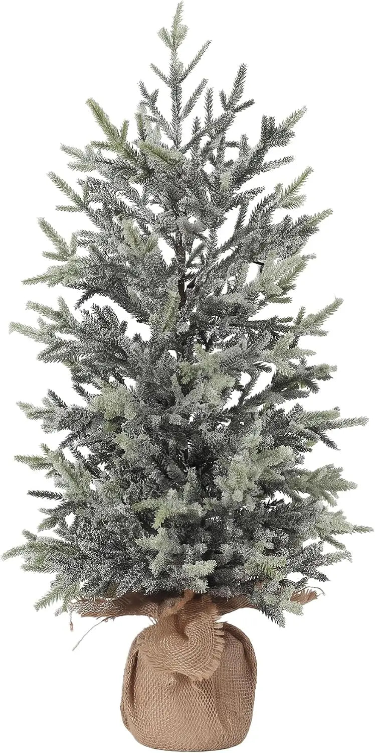21-Inch Snow Flocked Mini Christmas Tree — Realistic Artificial Tabletop Decor