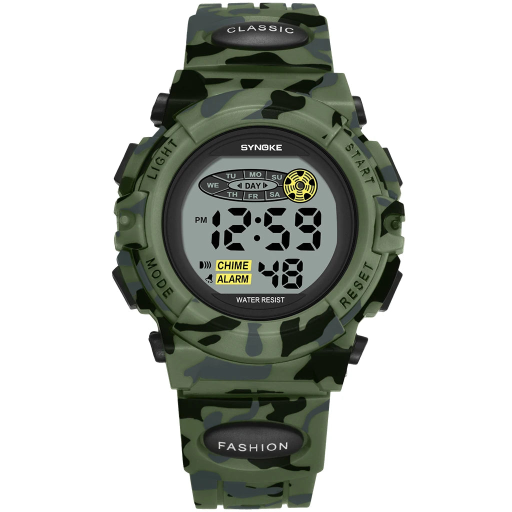 SYNOKE Digital Kids Watch — Waterproof Sport Wristwatch with LED Light