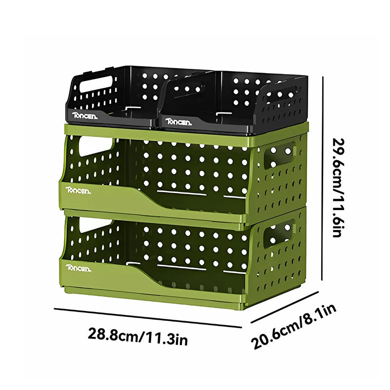 Stackable 3-Tier Desk Organizer — Multi-Compartment Office Storage