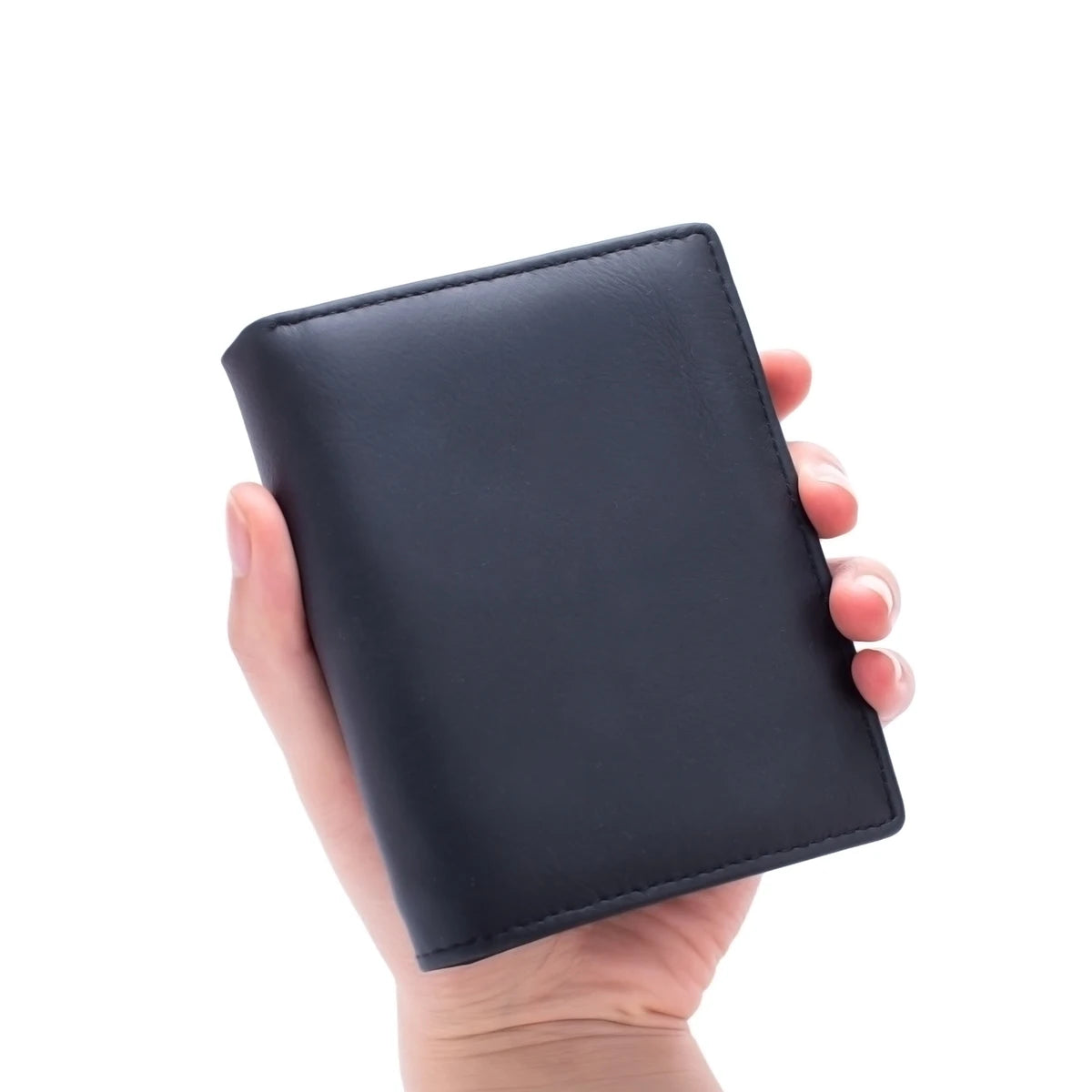 Men's Genuine Cow Leather Wallet — Vertical RFID Anti-Theft Business Purse