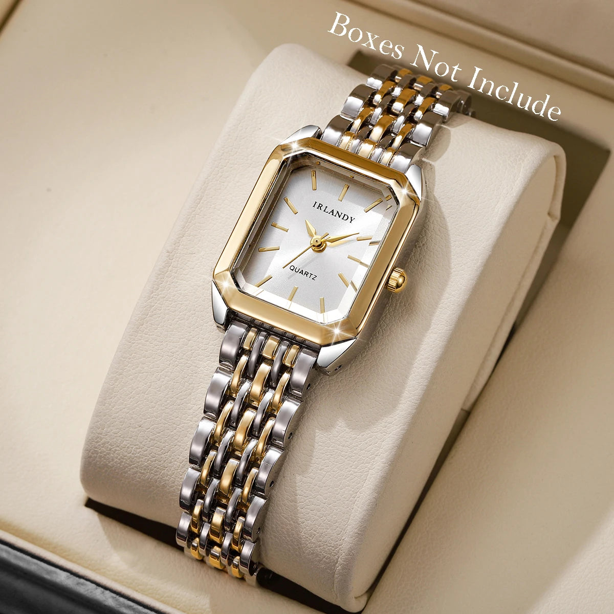 Women's Rectangle Quartz Watch — Elegant Steel Strap Wristwatch