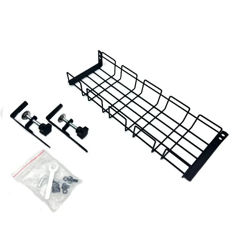 Under Desk Cable Management Tray — Metal Wire Organizer for Workspace