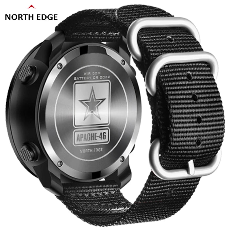 NORTH EDGE APACHE-46 Digital Sports Watch — Altimeter, Barometer & Compass