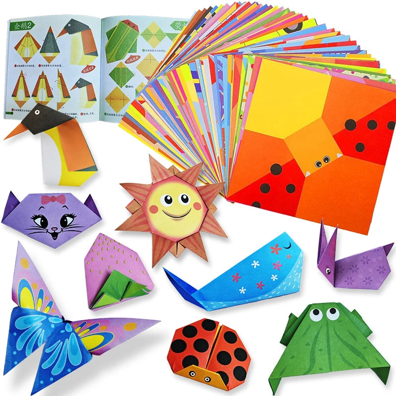 Origami Paper Craft Kit — DIY Art Project Supplies with Instruction Book
