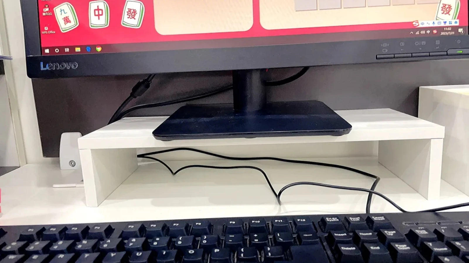 Sandy Rose Monitor Riser Stand — Ergonomic Desk Organizer for Office and Home