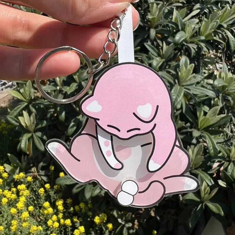 Rotatable Egg Cat Keychain — Playful Acrylic Bag Pendant & Gift