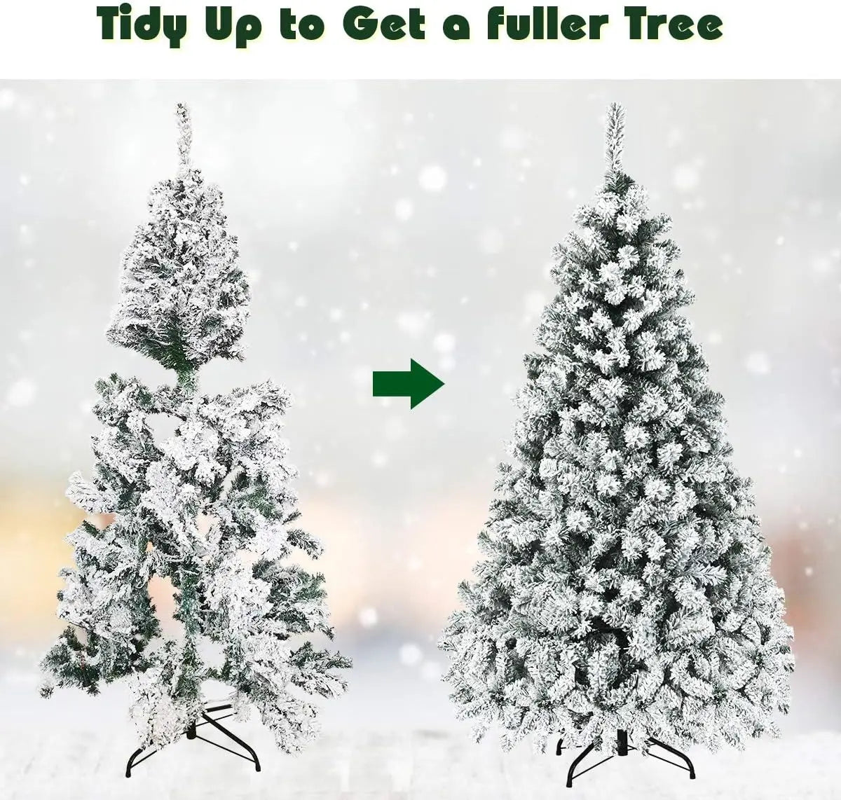 5ft Artificial PVC Fir Christmas Tree — Lush 355-Tip Design with Foldable Stand