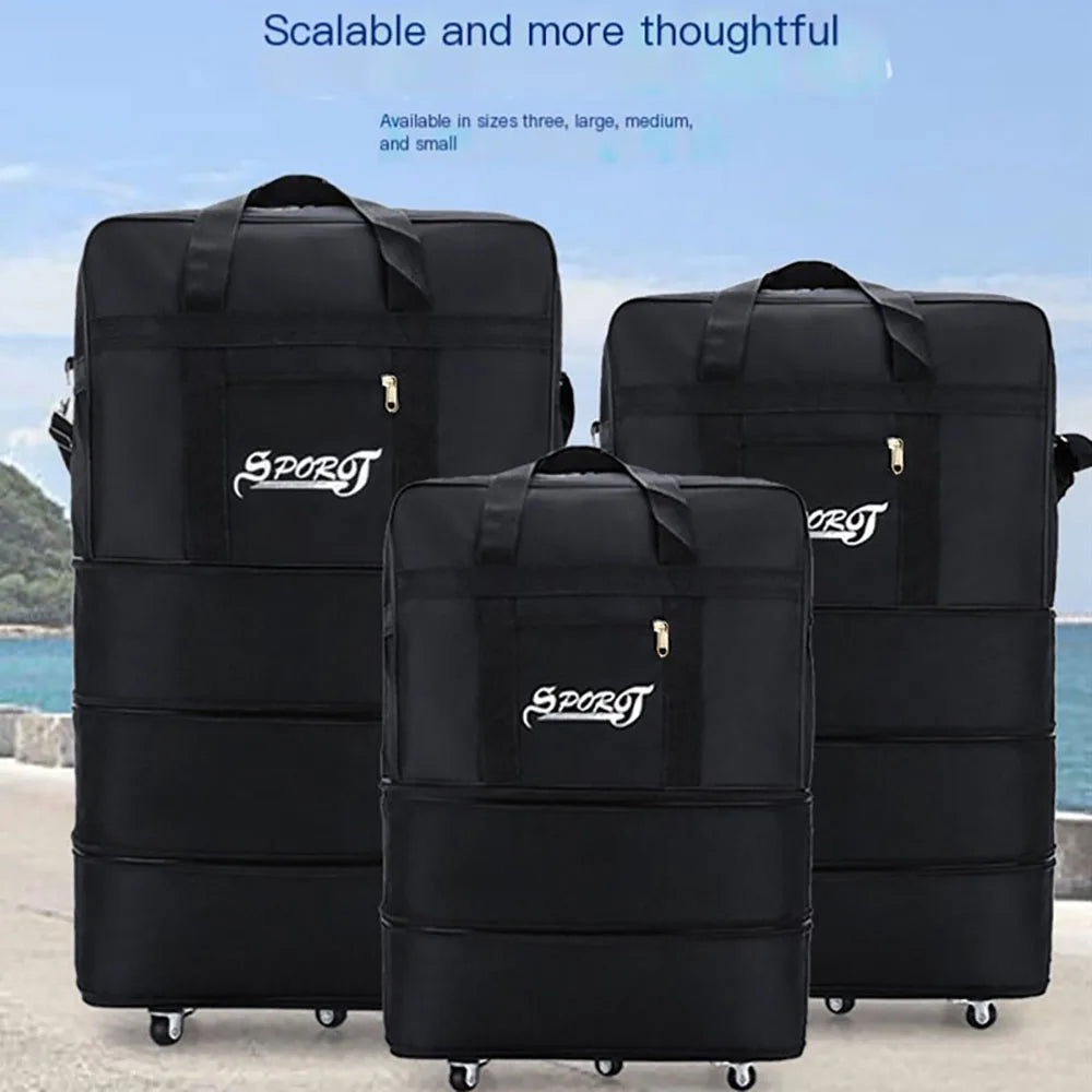 Expandable Rolling Luggage — Foldable Trolley Suitcase for Travel
