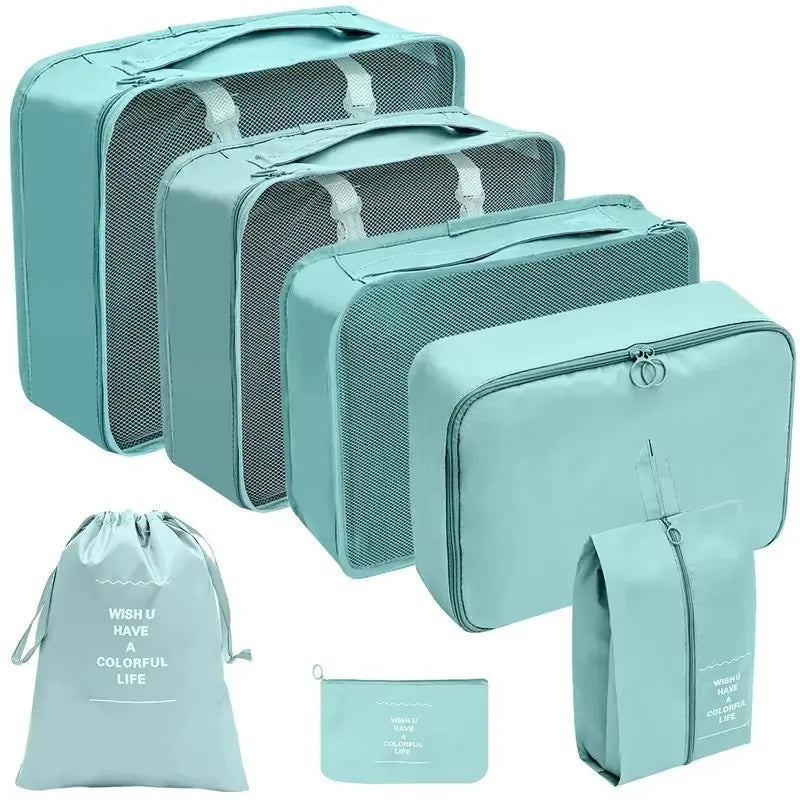YHYEH 7-Piece Travel Packing Cube Set — Organized Suitcase Storage Bags