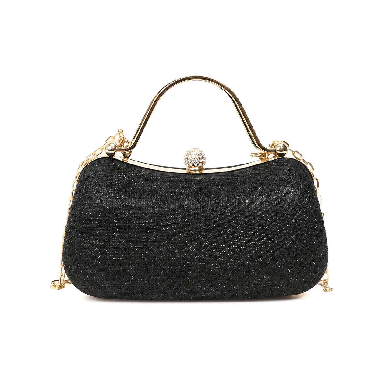 Structured Square Evening Bag — Versatile Clutch with Chain Strap