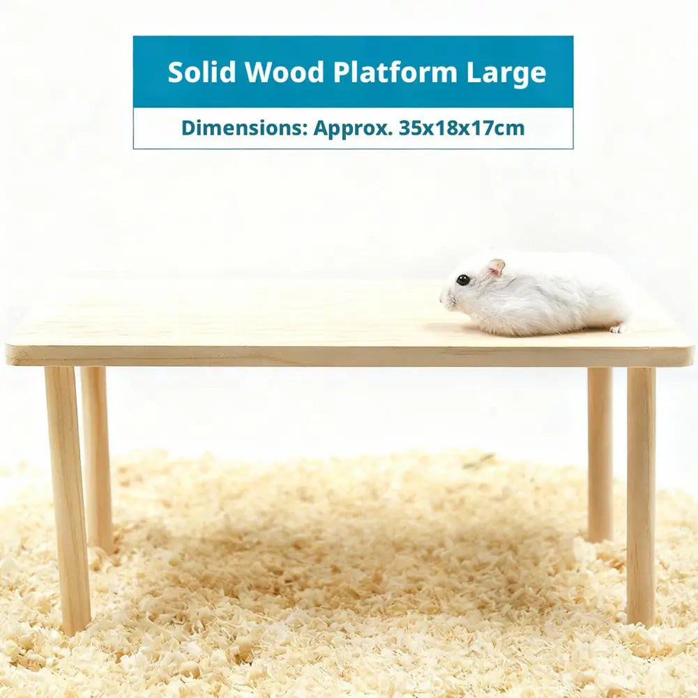 Wooden Hamster Scenery Platform — Climbing Playground for Small Pets
