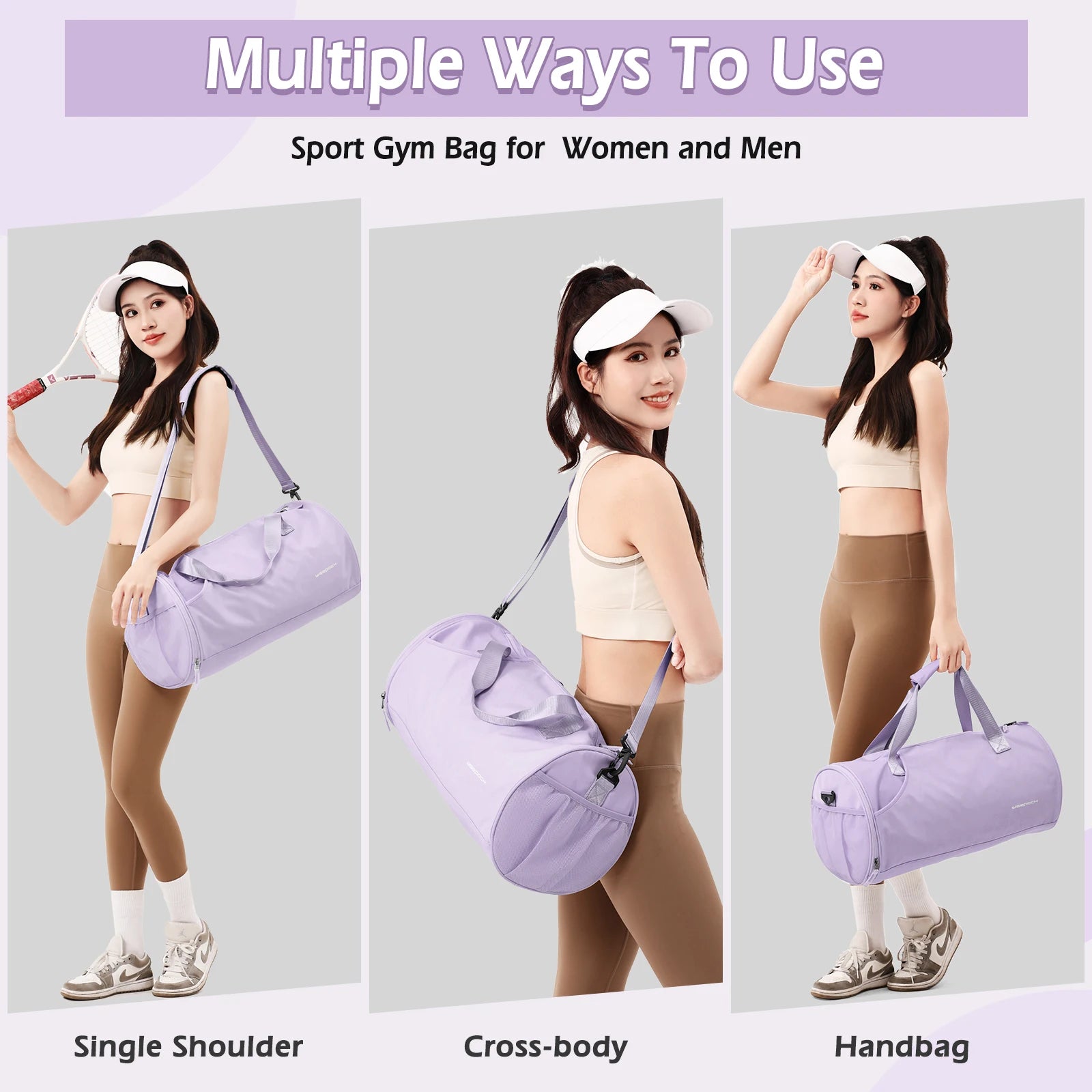 VGCUB Gym Duffel Bag — Waterproof Sports Bag with Shoe Compartment