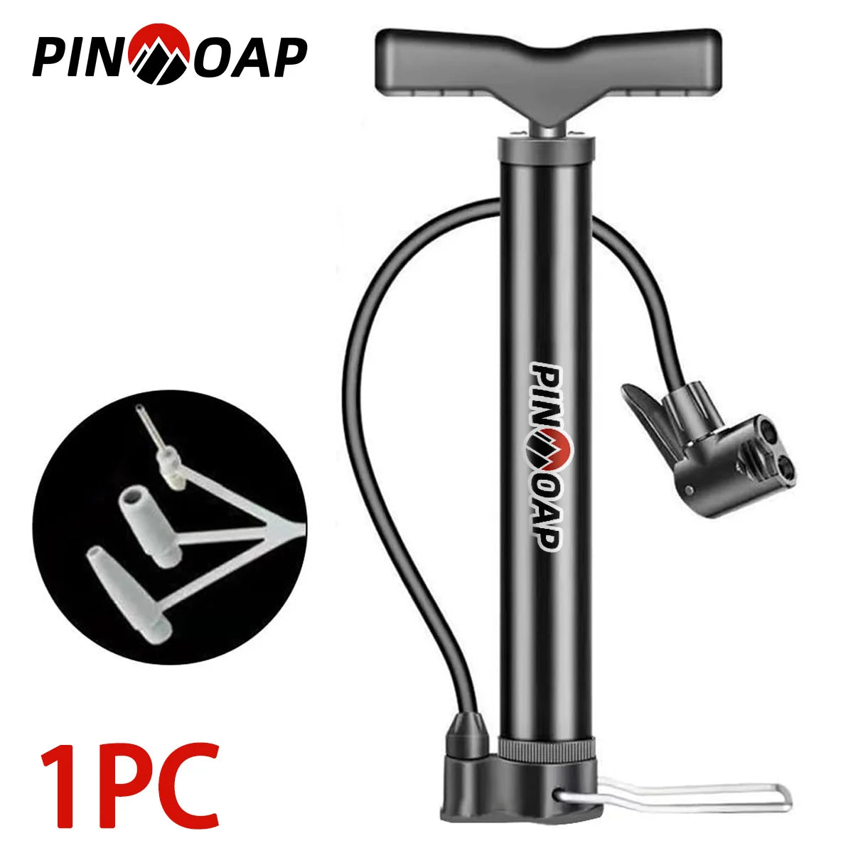 Manual Bicycle Tire Air Pump — Portable Floor Pump for Road and Mountain Bikes