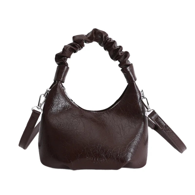 miflame Women's Pleated Crossbody Bag — Chic Top Handle Shoulder Bag