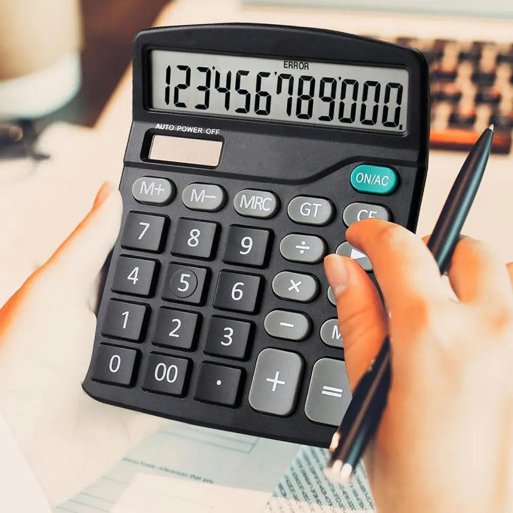 12-Digit Dual Power Calculator — Solar and Battery Office Tool