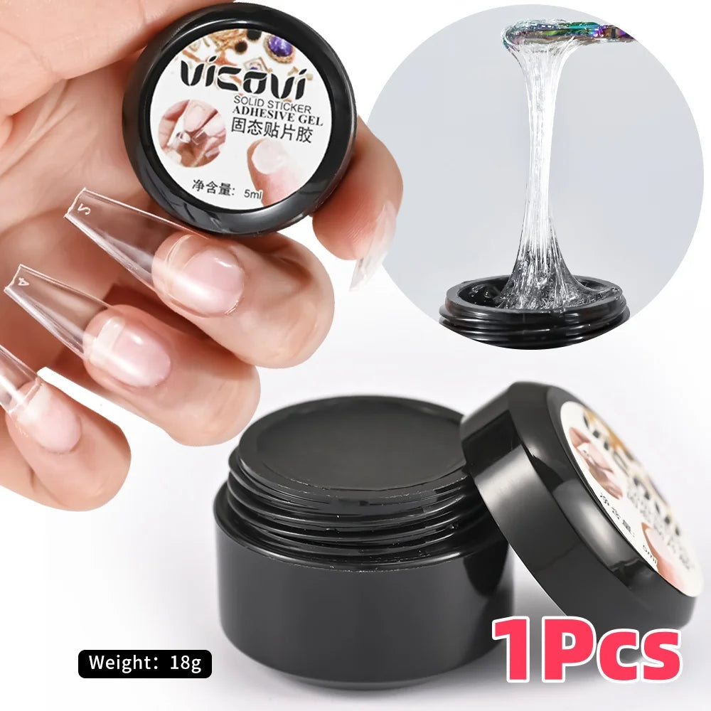 HotPress Solid Nail Gel Glue — Strong Adhesive for Press On Tips & Rhinestones