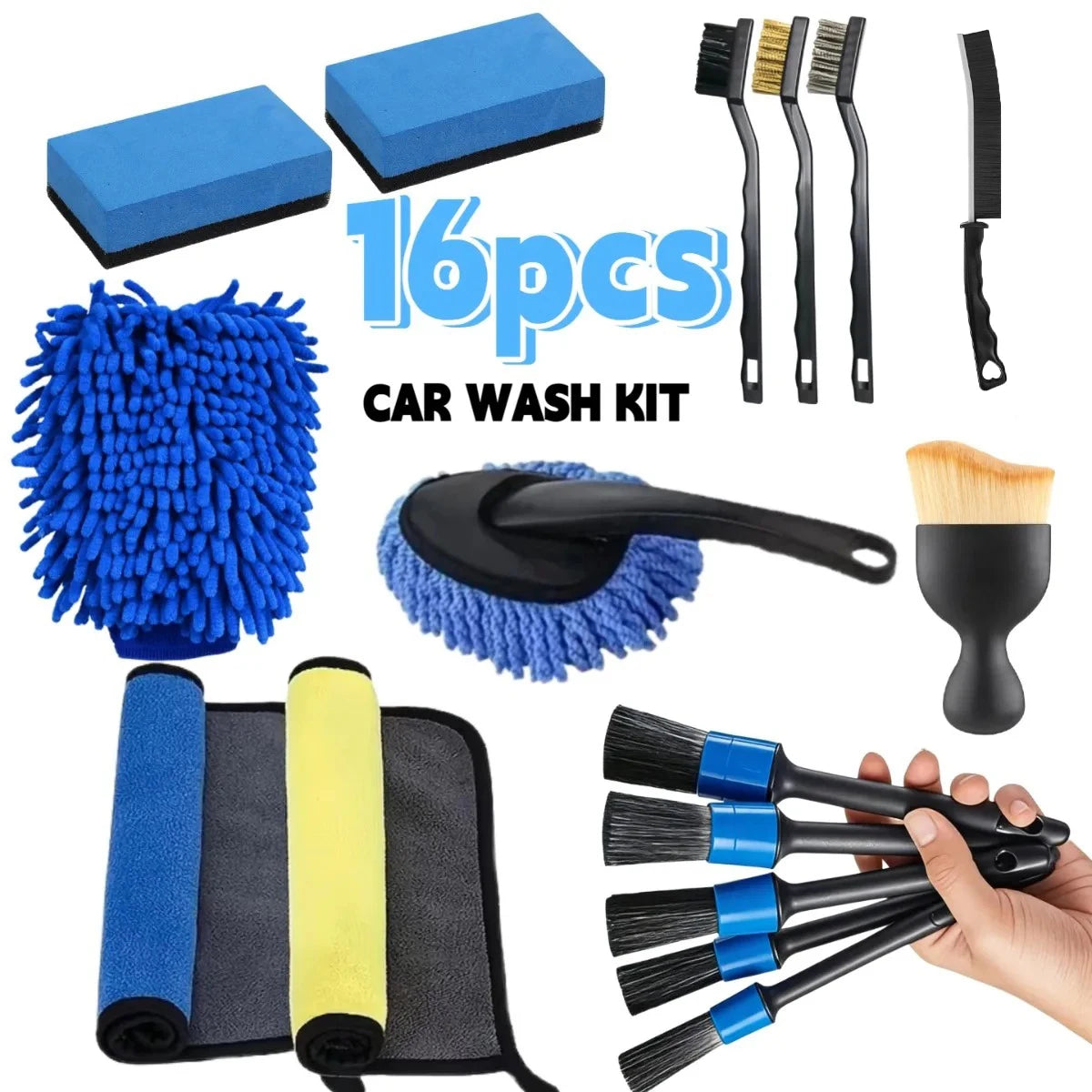 kkjoy Car Detailing Brush Set — Multi-Purpose Cleaning Tools for Vents and Gaps