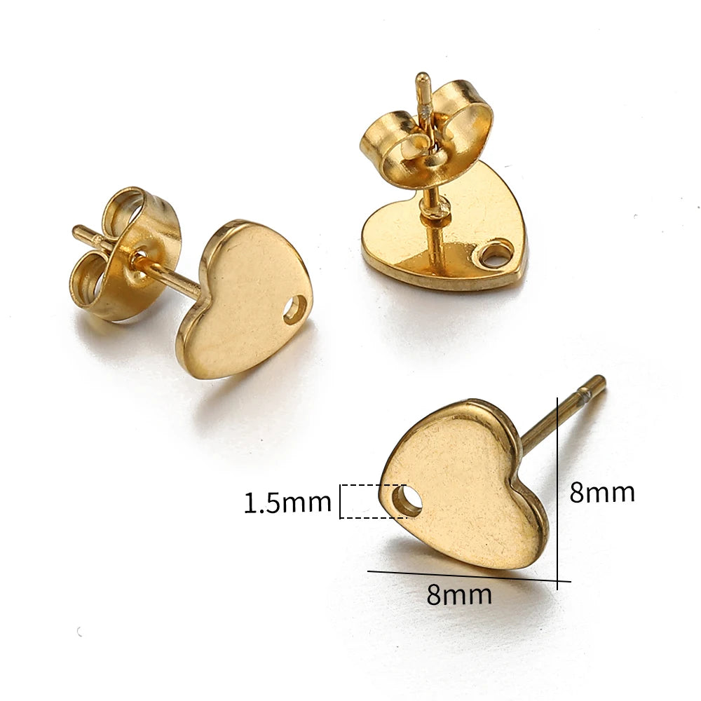 MINGXUAN Stainless Steel Earring Studs — DIY Jewelry Making Base Pins