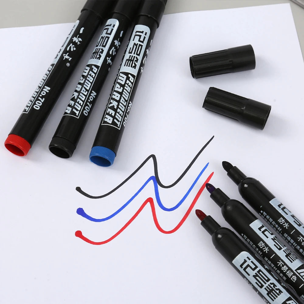 Permanent Oil-Based Marker Pens — Waterproof Quick-Dry Ink for Metal and Glass