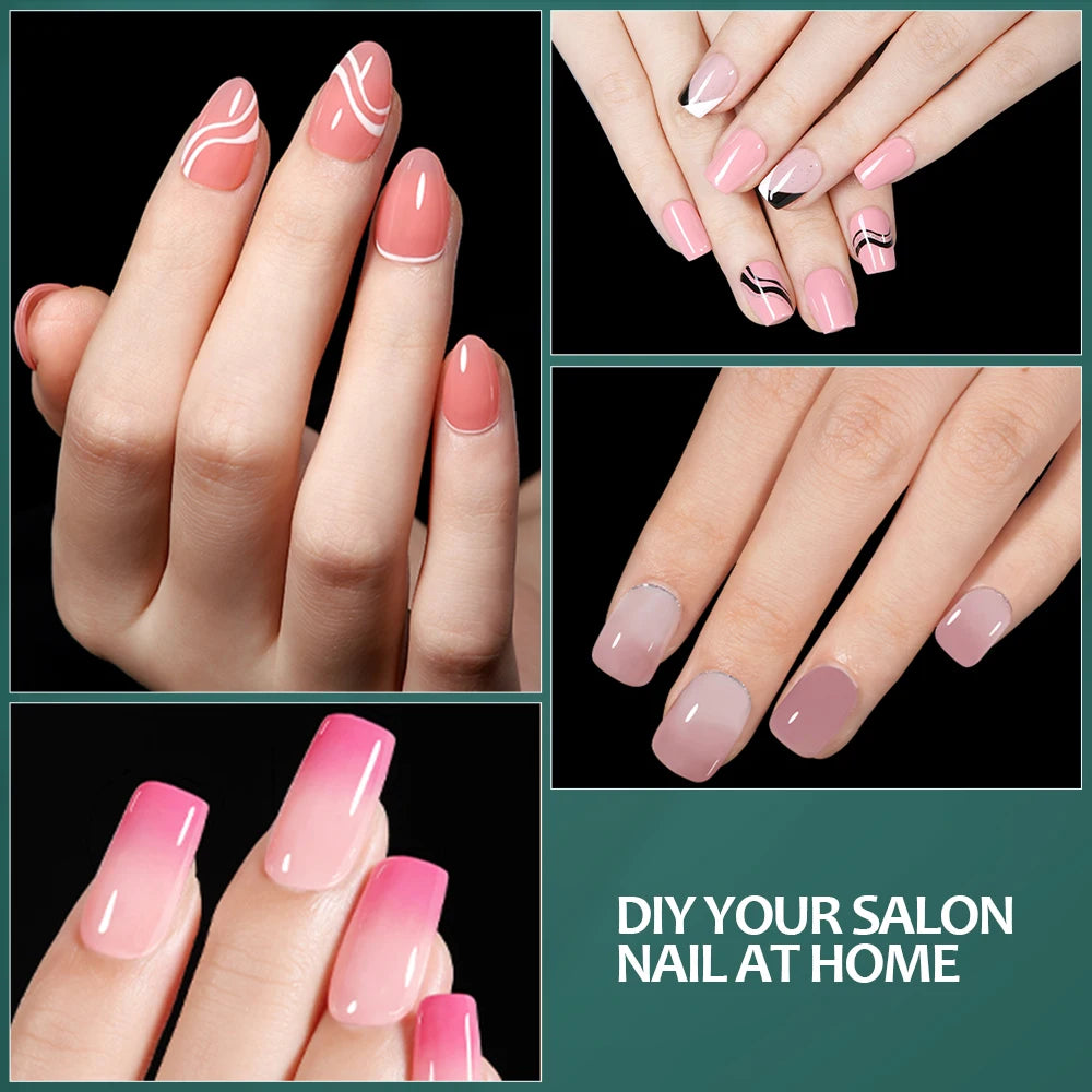 Nailpop Clear Acrylic False Nail Tips — Professional Full Cover Extensions