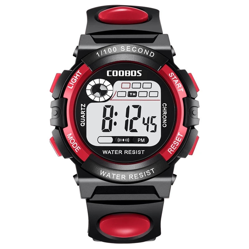 Digital LED Kids Sports Watch — Multifunctional Waterproof Wristwatch