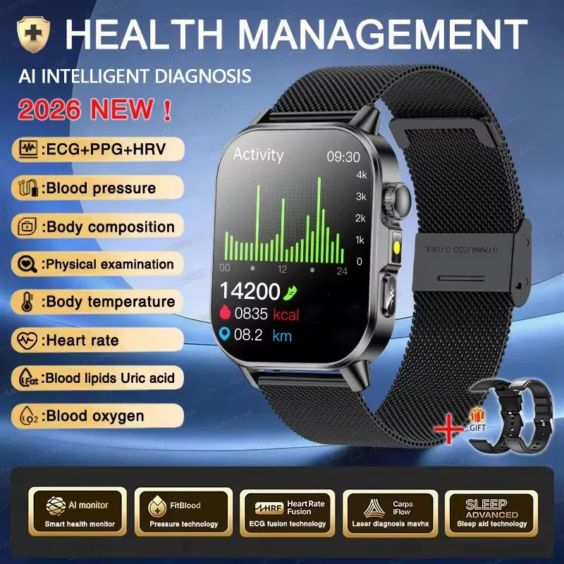 GUHUAVMI ECG Smart Watch — Advanced Health Monitoring & Bluetooth Call
