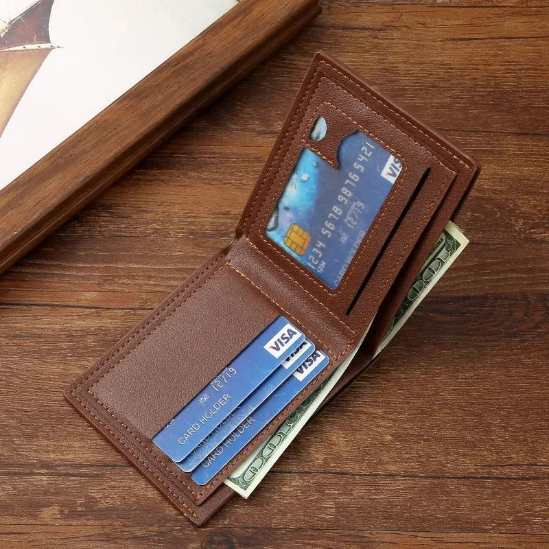 Men's Minimalist Leather Wallet — Slim Foldable Design for Daily Use