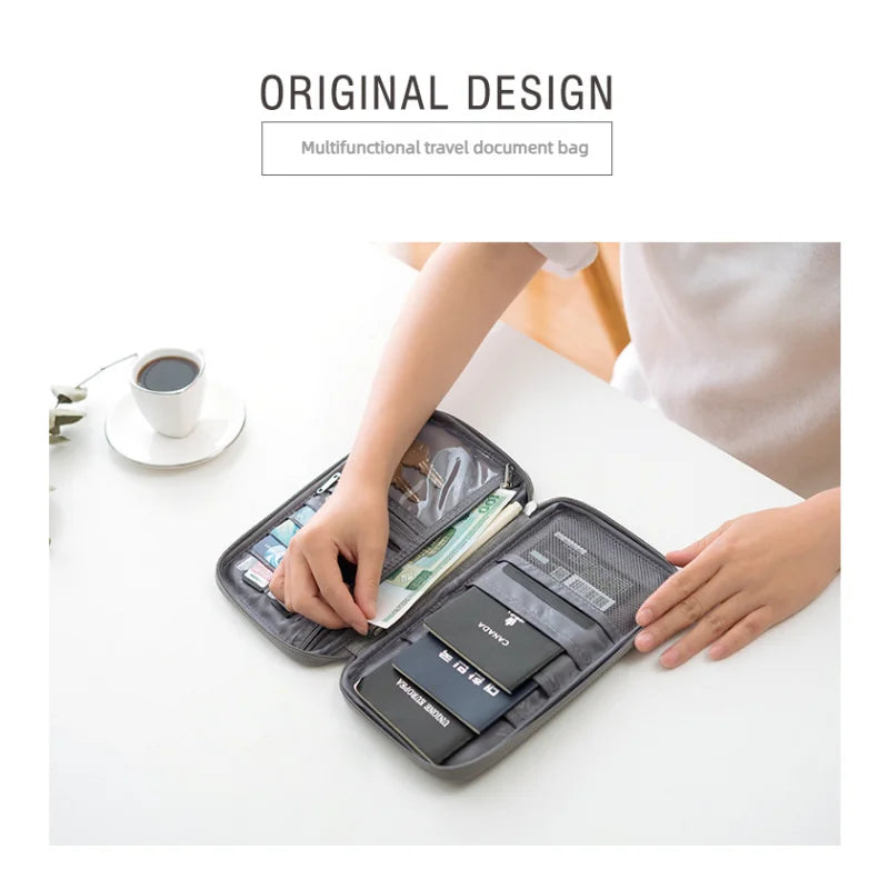 Waterproof Travel Wallet — Multi-Pocket Passport & Document Organizer