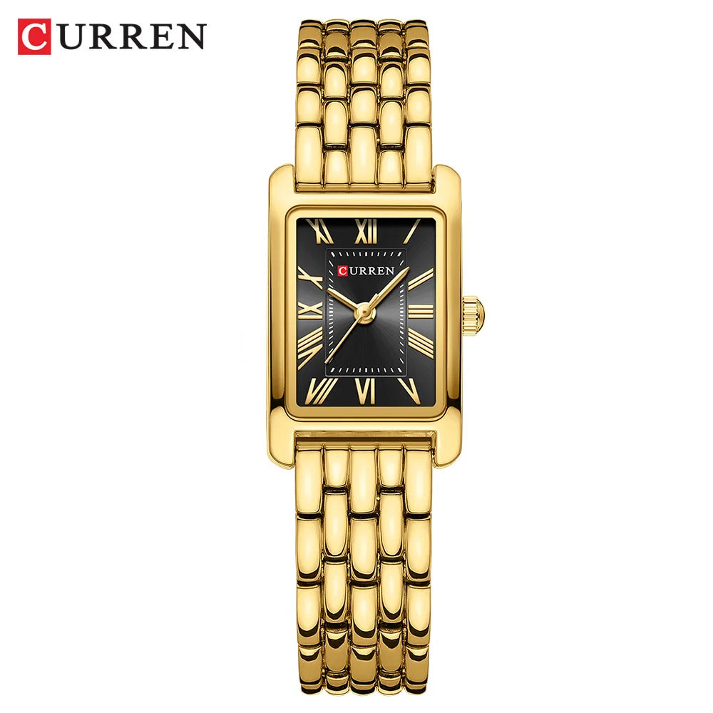 Curren Luxury Rectangle Women's Watch — Elegant Stainless Steel Bracelet