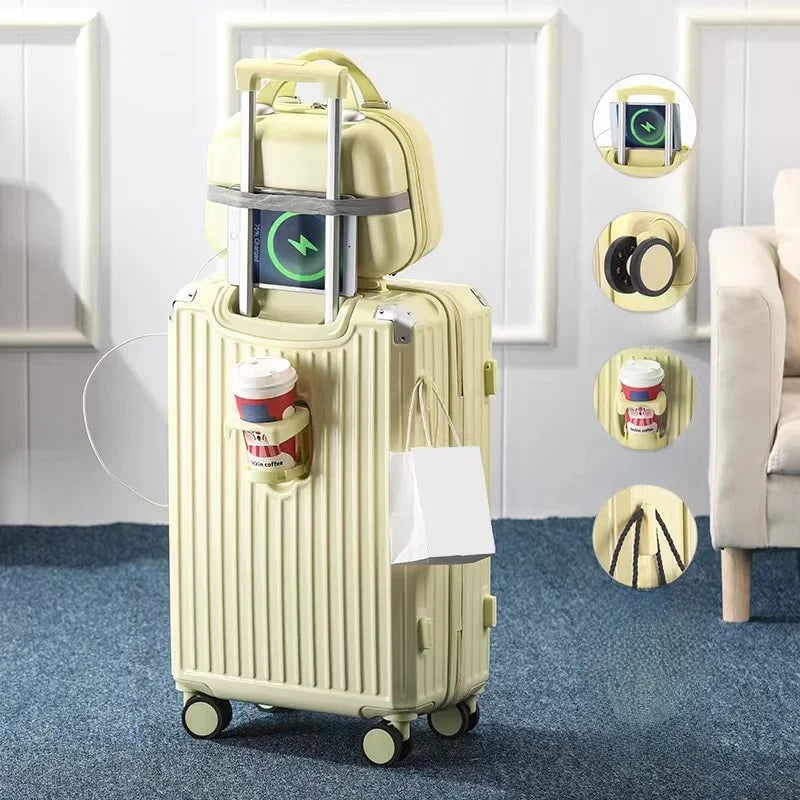 Multi-Functional Travel Suitcase — Large Capacity Carry-On with USB Port