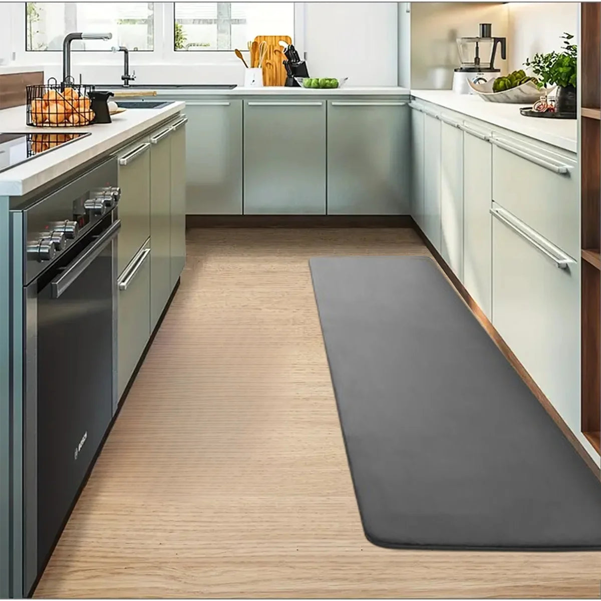 Thickened Flannel Kitchen Floor Mat — Non-Slip Absorbent Rug