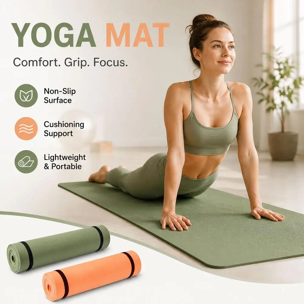 Non-Slip Yoga Exercise Mat — Foldable EVA Foam Pad for Pilates & Fitness