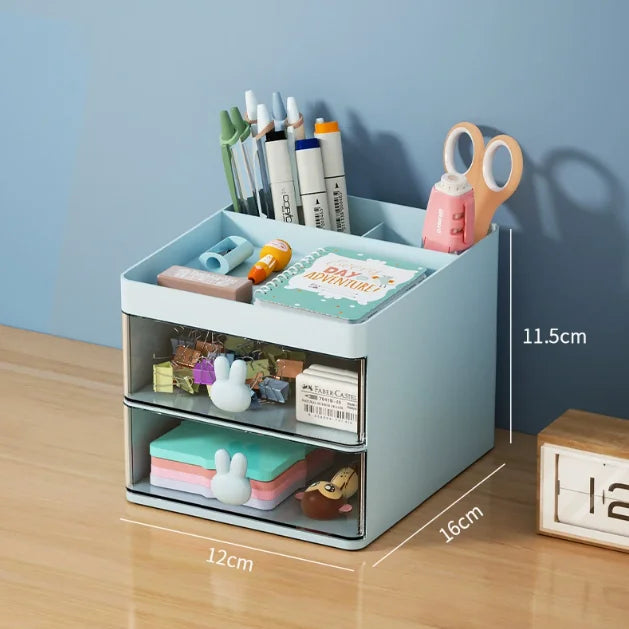 Compact Desktop Organizer — Multi-Purpose Storage Box with Drawer
