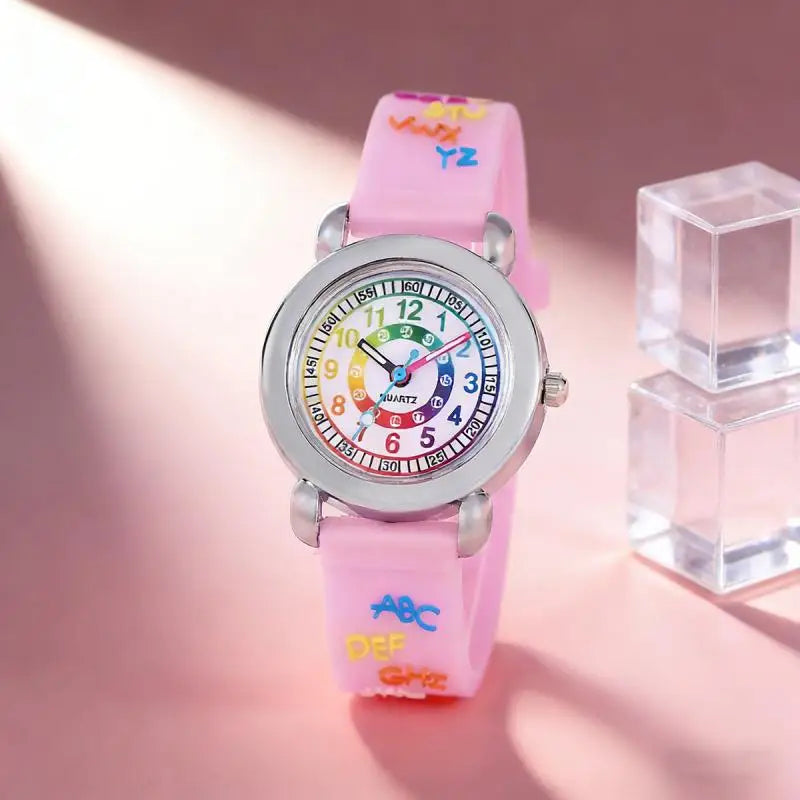 DENTON SIDPEGA Alphabet Text Silicone Watch — Fashionable Quartz Timepiece
