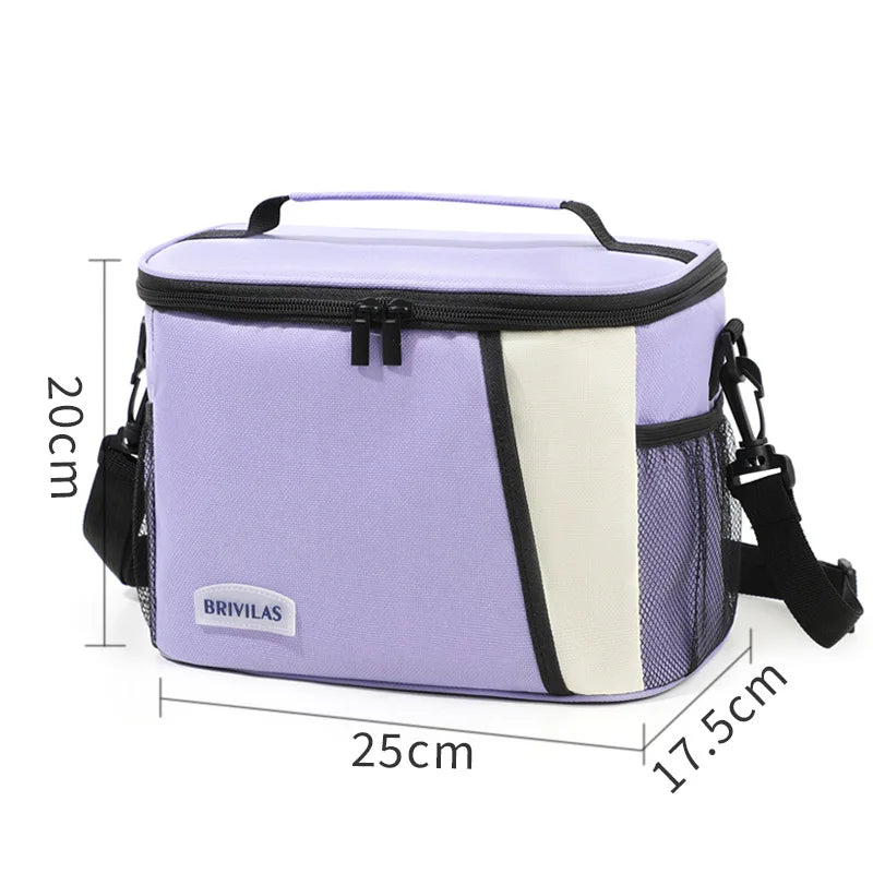 TRISJEM Insulated Lunch Bag — Large Reusable Meal Carrier with Shoulder Strap