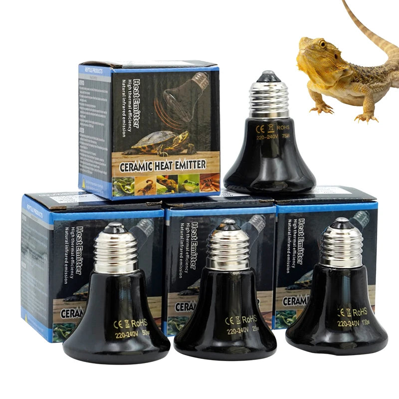 JIECARE Ceramic Infrared Heat Lamp — E27 Pet Brooder & Reptile Emitter