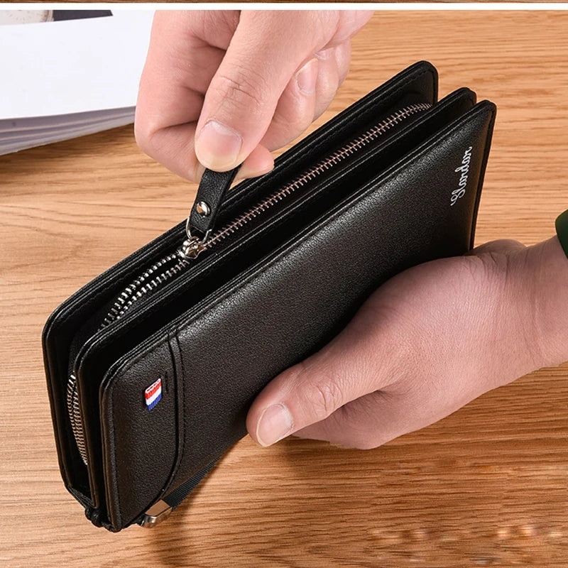 TCGAD Men's Vintage Business Clutch — Multi-Functional Phone Bag & Wallet