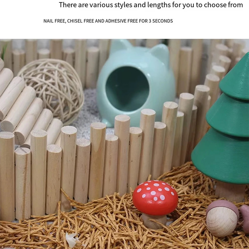 Wooden Small Animal Bridge — Bendable Climbing Fence for Hamster Habitats