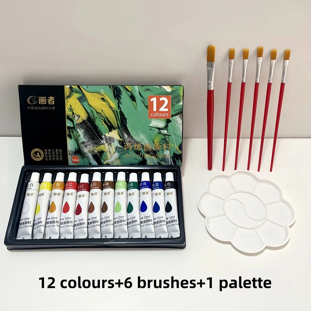 Vibrant Acrylic Paint Set — High Intensity Colors for Canvas and Glass