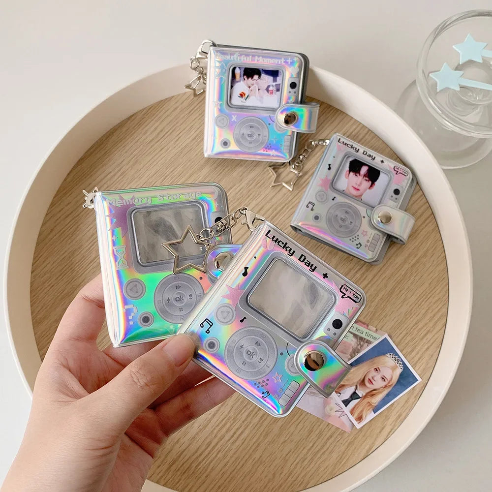 Mini Photocard Album — Cute Star Design Photo Storage Keychain