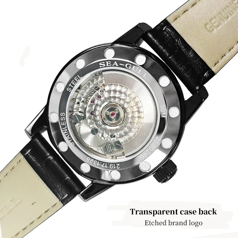 Sea-Gull Men's Automatic Mechanical Watch — Business Casual Hollow Flywheel