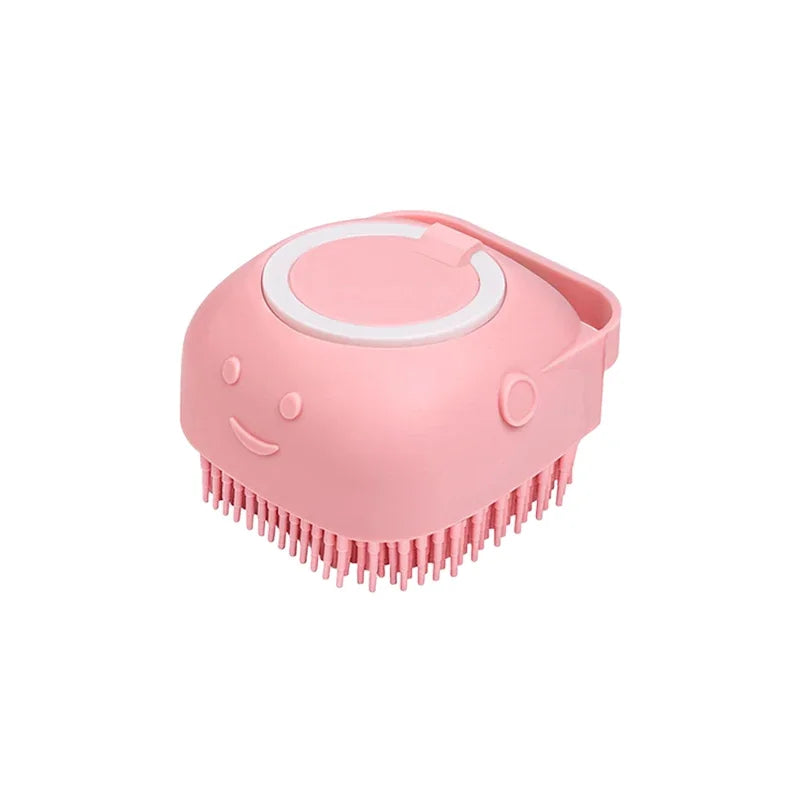 Pet Bathing Massage Brush — Silicone Shampoo Dispenser & Grooming Tool