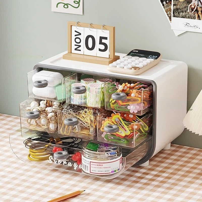 dawndesslo Desktop Storage Box — Multi-Functional Organizer with Drawers
