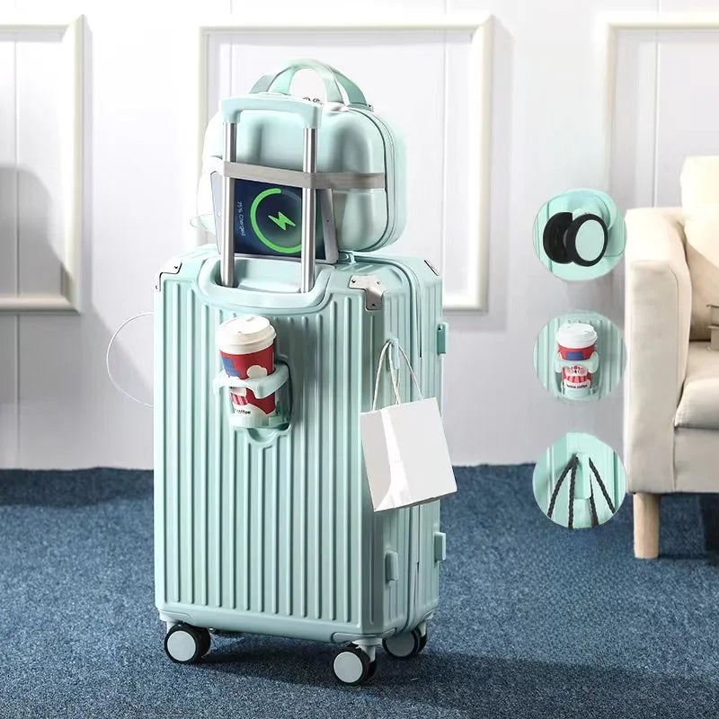 Multi-Functional Travel Suitcase — Large Capacity Carry-On with USB Port