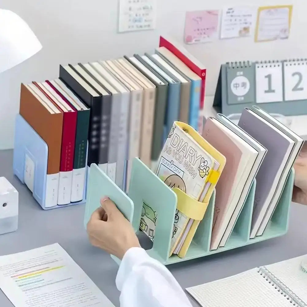 Desktop Bookend Organizer — Space-Saving Bookshelf Stand for Office and School