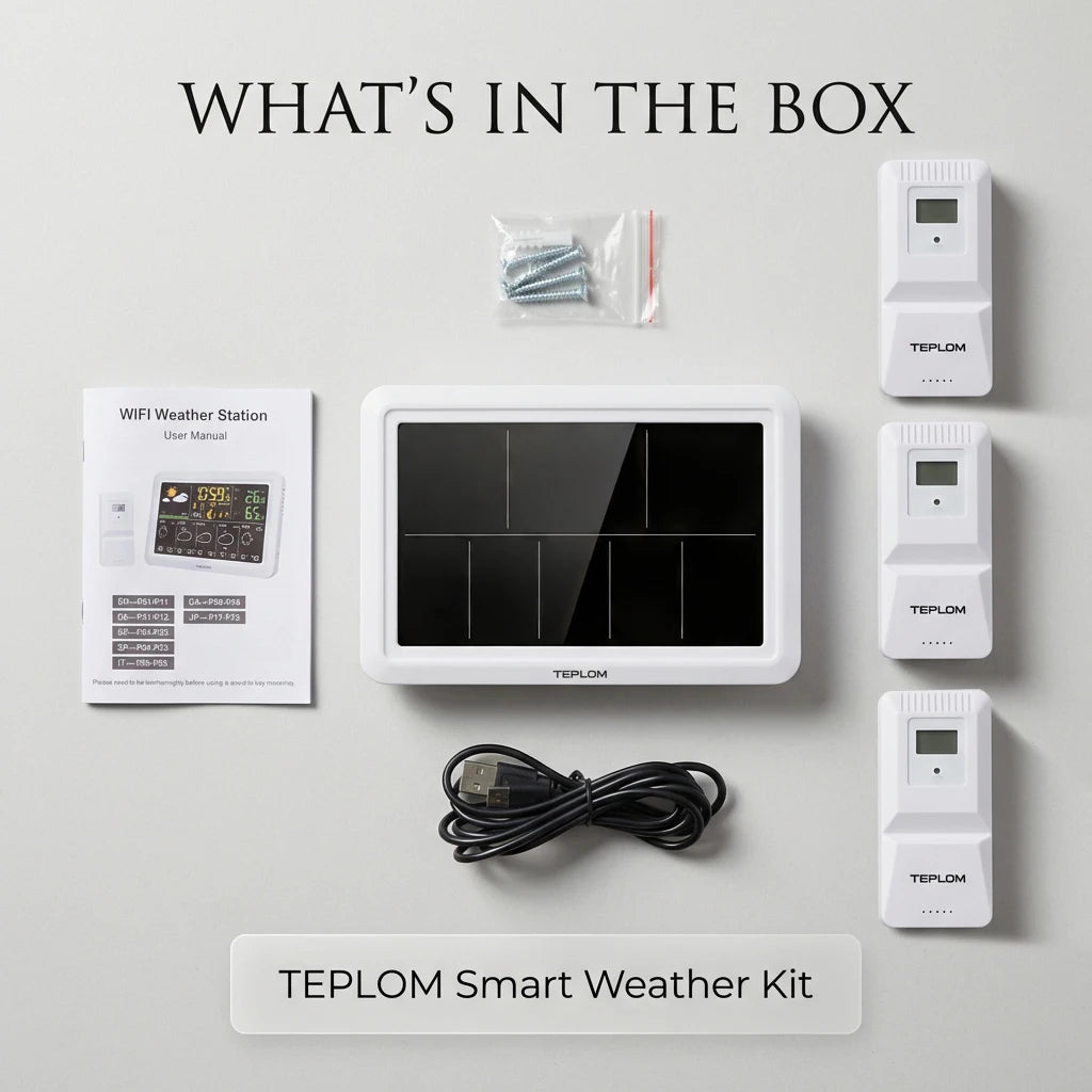 TEPLOM Wi-Fi Weather Station — Smart Indoor/Outdoor Thermometer with App
