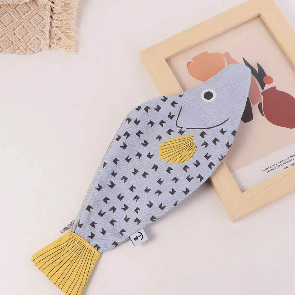 Creative Fish Shaped Pencil Case — Large Capacity Stationery Storage Bag