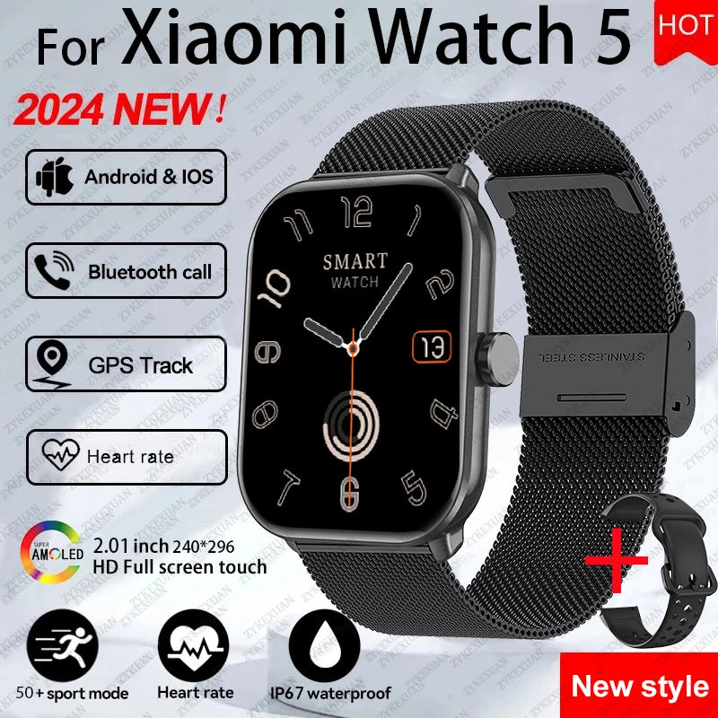 BOXUXING Smart Watch 5 — HD AMOLED Display & Bluetooth Calling